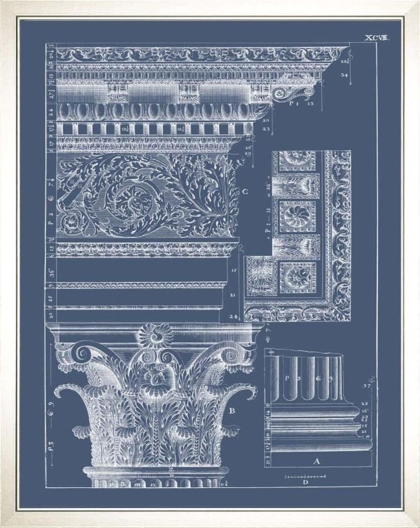 Classy Living Vision Studio Column and Cornice Blueprint II Wall Art-1