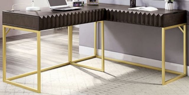 Furniture of America® Freiburg Walnut Corner Desk-0