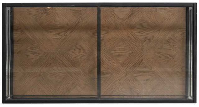 Liberty Furniture Bedford Glass Top Cocktail Table with Black/Weathered Oak Base-4