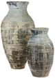 Currey & Company Lipari Antique White/Blue Drip Large Urn-2