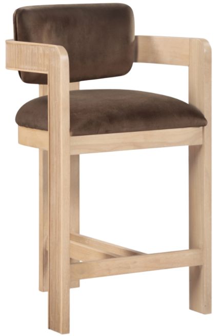 Meridian Furniture Sacha Brown/Natural Upholstered Counter Stool-0