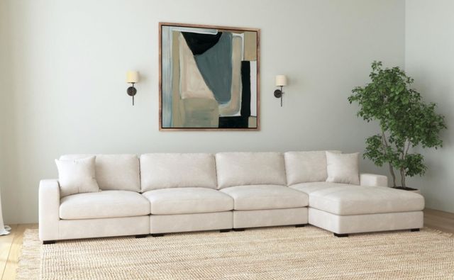 Elements International Arizona 4-Piece Steno Beige Right-Arm Facing Sectional and Chaise-1