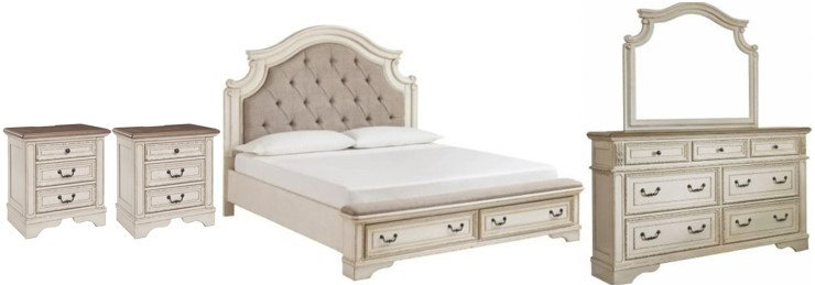 Realyn 5 Piece Queen Storage Bedroom - Two-tone Realyn 5 Piece Queen Storage Bedroom - Two-tone