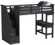 Elements International Hampton Kids Charcoal Youth Twin Loft Bed with Staircase and Desk-0