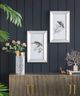 A & B Home 2-Piece Blue/Green Mirrored Frame Bird Wall Art Print Set-4