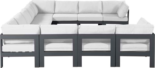 Meridian Furniture Nizuc 11-Piece White Outdoor Patio Modular Sectional Set-1