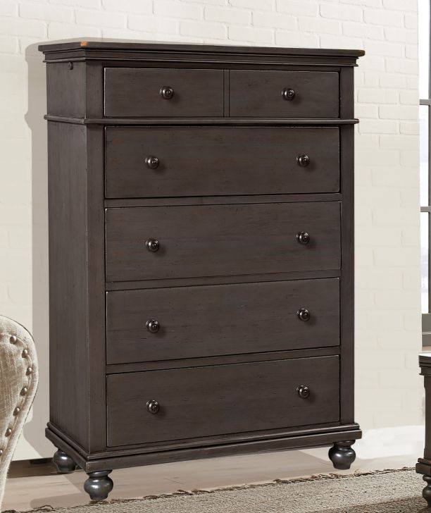 aspenhome® Oxford Peppercorn 5-Drawer Chest-2