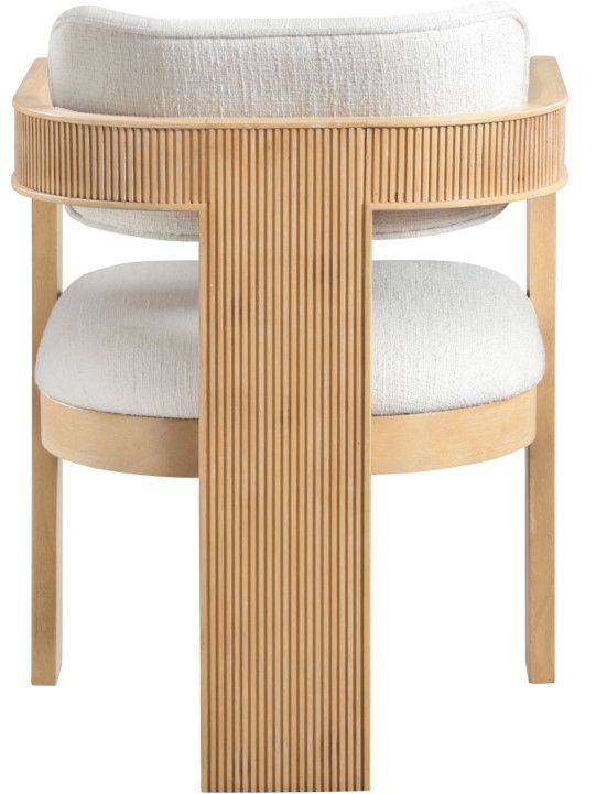 Meridian Furniture Sacha Cream/Natural Linen Textured Upholstered Dining Chair-3
