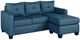 Mazin Furniture Phelps 2-Piece Blue Reversible Sofa Chaise Sectional-0