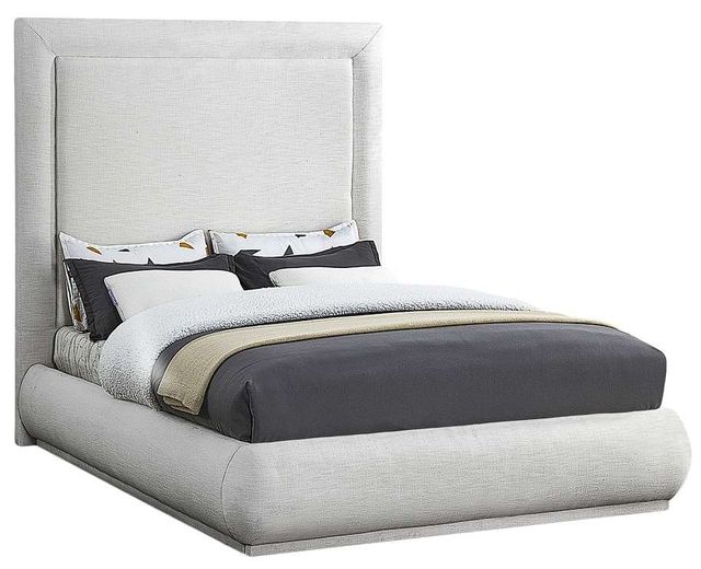 Meridian Furniture Brooke Cream King Upholstered Panel Bed-0