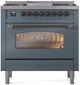 Ilve® Nostalgie II Series 36" Blue Gray Pro Style Dual Fuel Range-2
