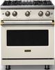 Viking® 5 Series 30" Pure White Pro Style Gas (LP) Range with Brushed Brass Trim-0