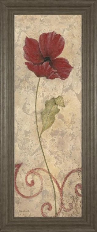 Classy Art Red Flower II Wall Art-1