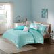 Olliix by Intelligent Design Raina Aqua and Silver King/California King Metallic Printed Comforter Set-4