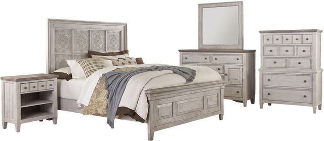 Liberty Furniture Heartland 5-Piece Antique White Optional Queen Panel Bedroom Set-0