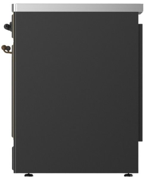 Ilve® Majestic III 30" Graphite Matte Pro Style Induction Range with Solid Door and Burnished Trim-2