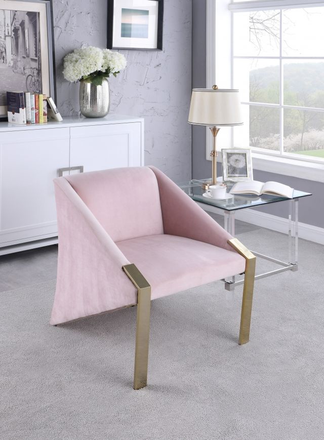 Meridian Furniture Rivet Pink Velvet Chair-3