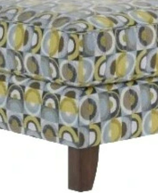 Fusion Furniture Macon Galaxy Gray/Yellow Cocktail Ottoman-1
