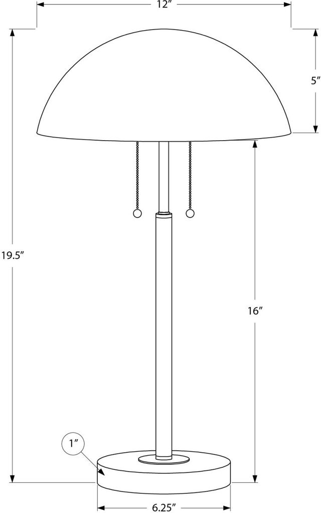 Monarch Specialties Inc. Silver Metal Table Lamp with Metal Shade-1