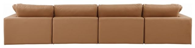 Meridian Furniture Comfy 4-Piece Cognac Modular Sectional Sofa-2