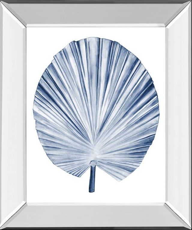 Classy Art Indigo Tropical Leaves IV by Megan Meagher Mirror Framed Wall Art-0
