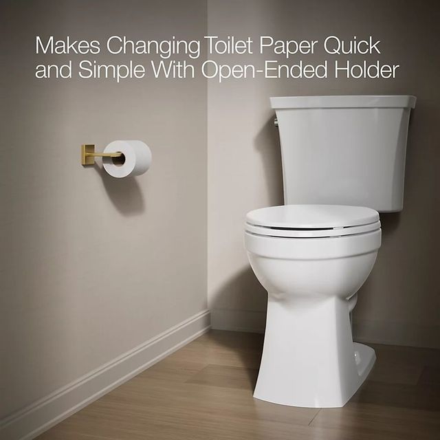 KOHLER® Square Vibrant Brushed Moderne Brass Toilet Paper Holder-3