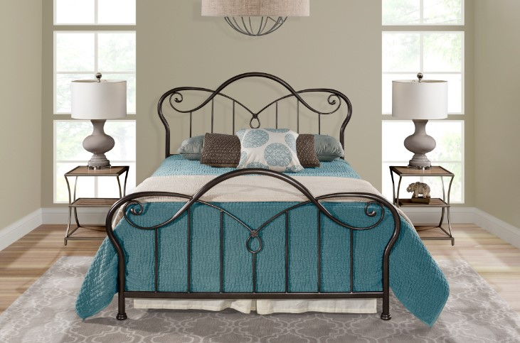 Pewter metal king headboard sales