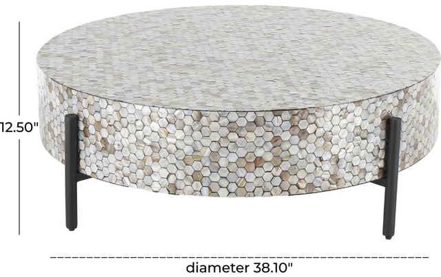 Deco Marche Silver Coffee Table with Black Base-3