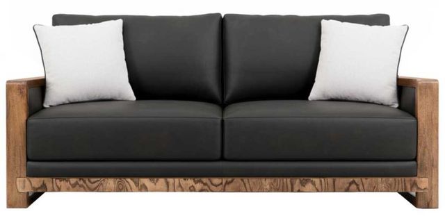 International Furniture Direct Ancora Brown/Stained Brown Upholstered Loveseat-1