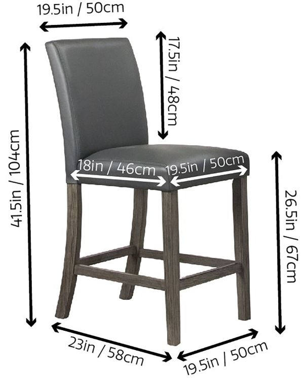 Cramco Cougar/Lyons Charcoal Gray/Smoke Parsons Counter Stool-2