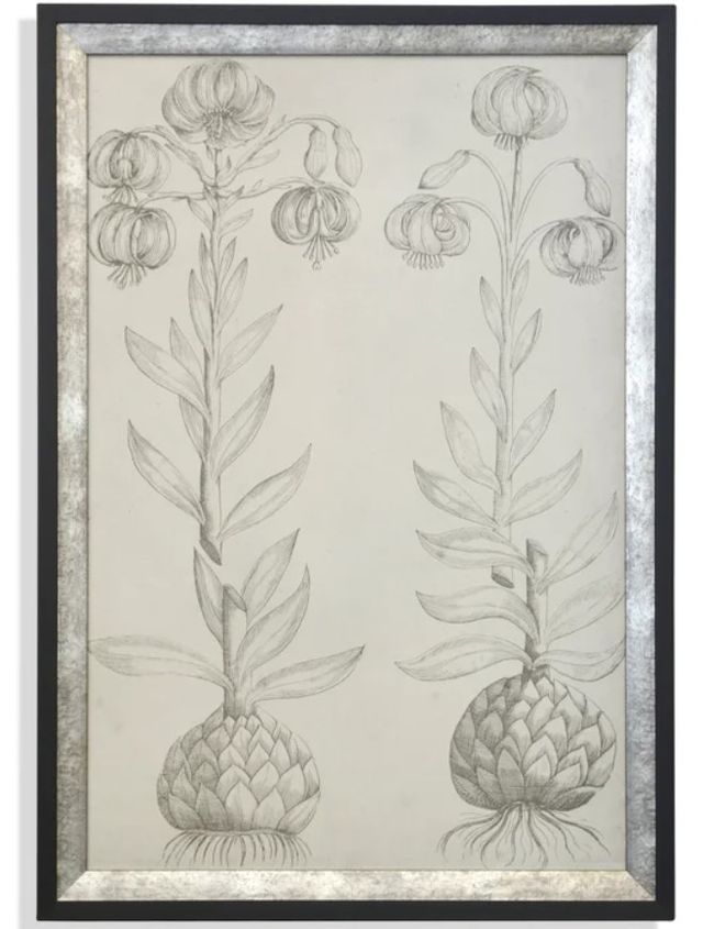 Stylecraft Floral Fresco II Gray/Off-White Wall Art-0