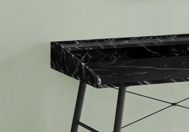 Monarch Specialties Inc. Black/Black Marble Computer Desk-1