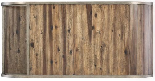 Hooker® Furniture Commerce and Market Natural Medium Wood Open Ended Cocktail Table with Pewter Base-3