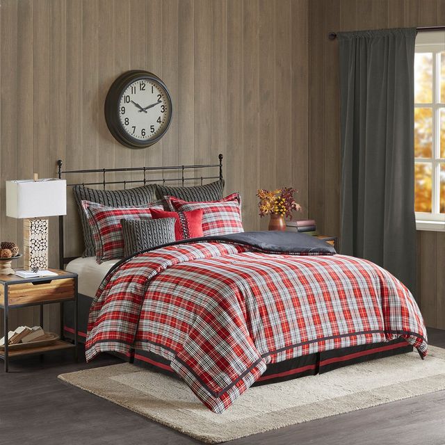 Olliix by Woolrich Williamsport Plaid Red Queen Comforter Set-1