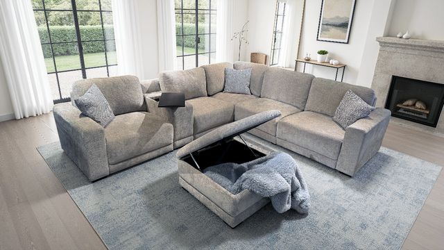 Modern reclining sectional in a spacious living room