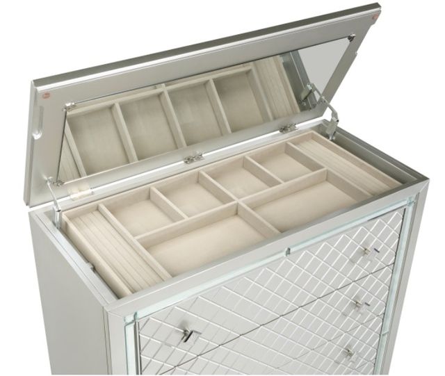 Mazin Furniture Leesa Silver Chest of Drawers with Lift Top-3