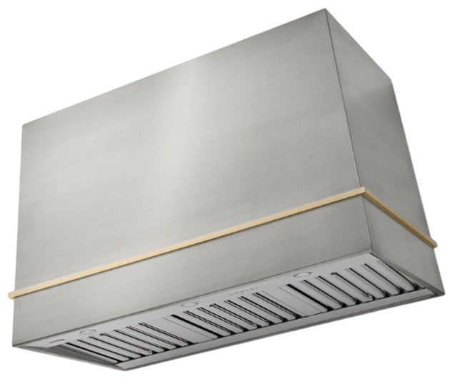 AGA Loge 48" Stainless Steel Wall Mounted Range Hood with Antique Brass Trim-0