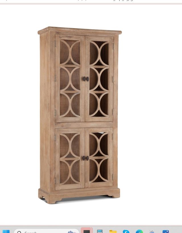 Home Trends & Design San Rafael Antique Oak Tall Cabinet-2