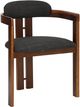 Armen Living Jazmin 2-Piece Charcoal/Walnut Dining Arm Chair Set-3