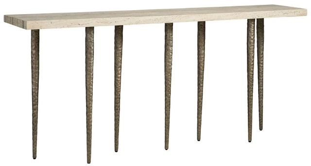 Universal Explore Home™ Avaline White Lowry Console Table with Nickel Base-0