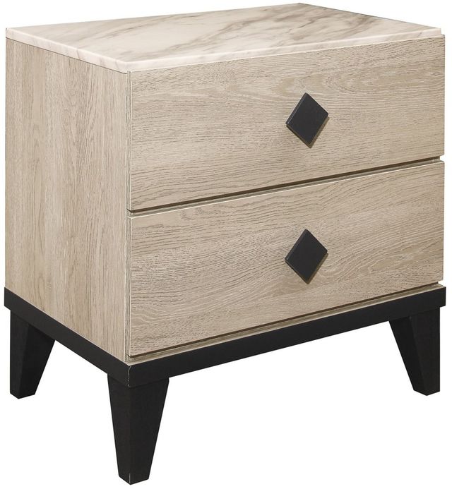 Mazin Furniture Whiting Cream And Black Nightstand-2