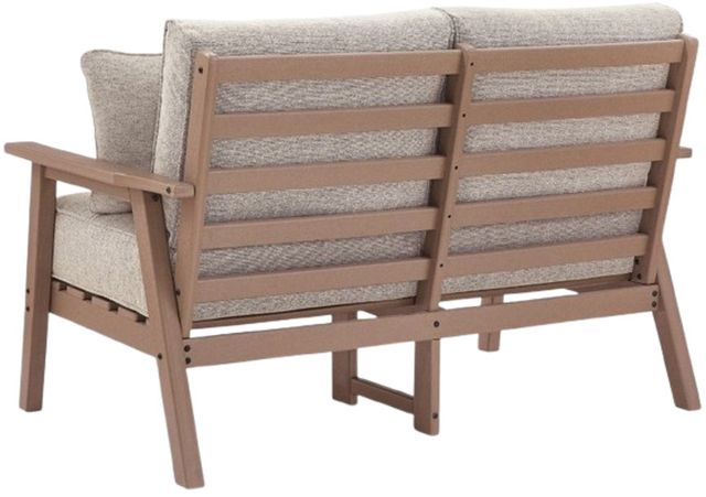 Signature Design by Ashley® Grover Beach Beige/Driftwood Fabric/Plastic Outdoor Loveseat-3
