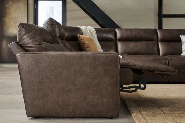 Benchcraft® ModZ 7-Piece Chocolate Modular Power Reclining Sectional with Audio Consoles-4