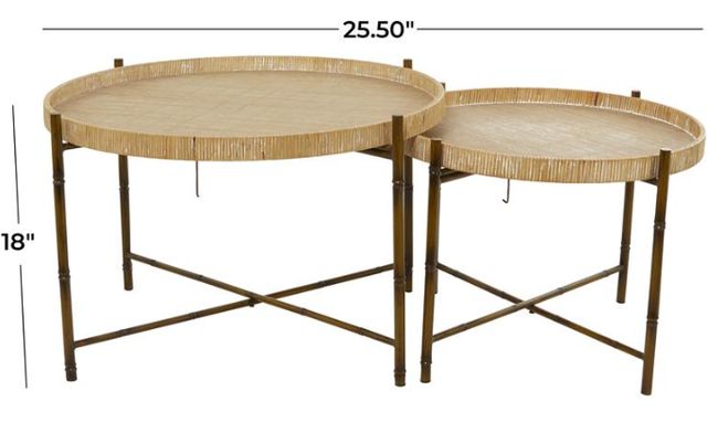 Deco Marche 2-Piece Brown Nesting Table Set-3