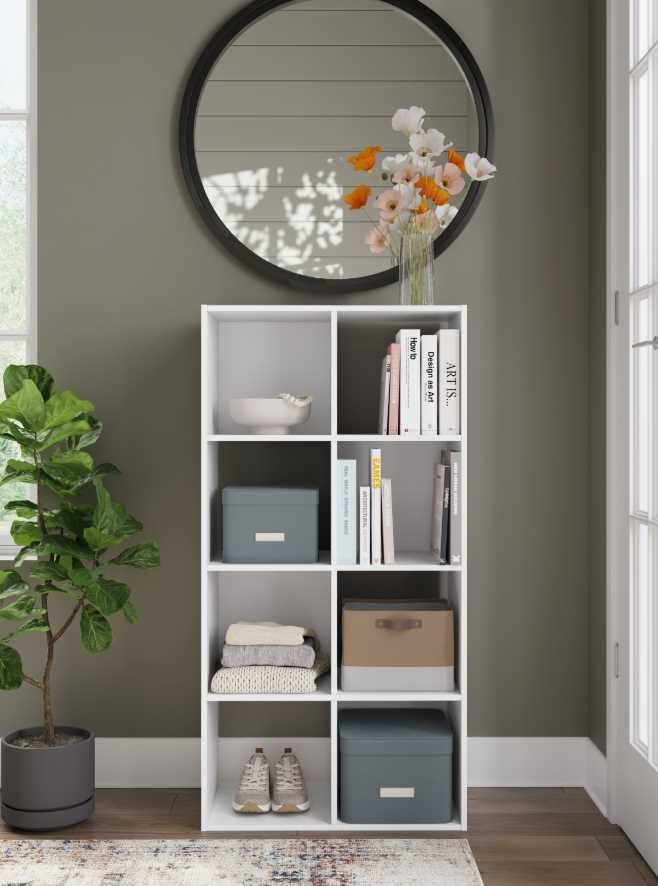 Signature Design by Ashley® Onita White Eight Cube Organizer | Top
