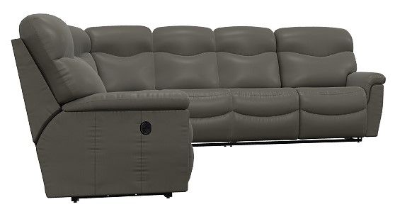 La-Z-Boy® James 5-Piece Charcoal Leather Manual Reclining Sectional-1