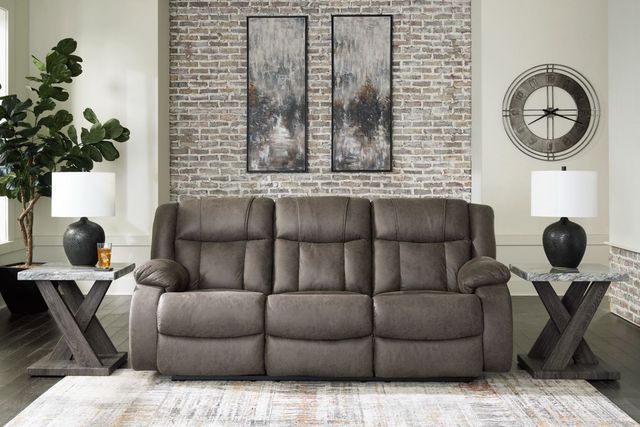 Signature Design by Ashley® First Base Gunmetal Reclining Sofa -5