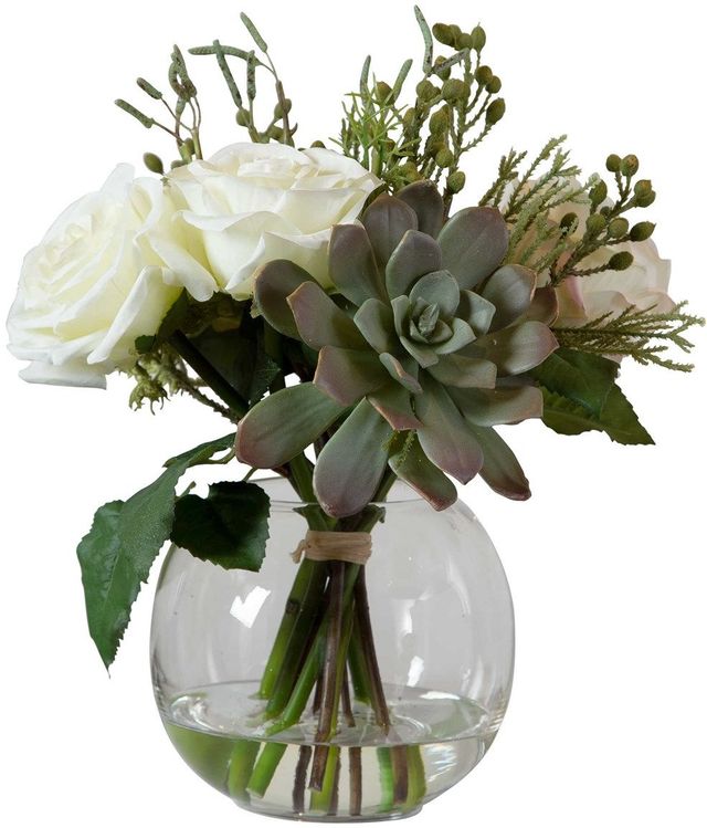 Uttermost® Belmonte Cream Floral Bouquet and Vase-0