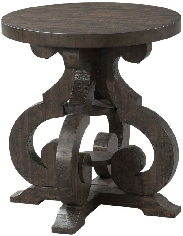 Elements International Stone 2-Piece Smokey Walnut Occasional Table Set-2