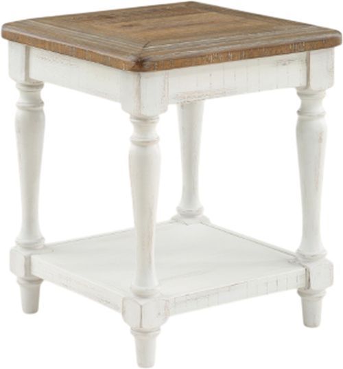 Winners Only® Augusta Rustic Brown Top End Table with White Base-0